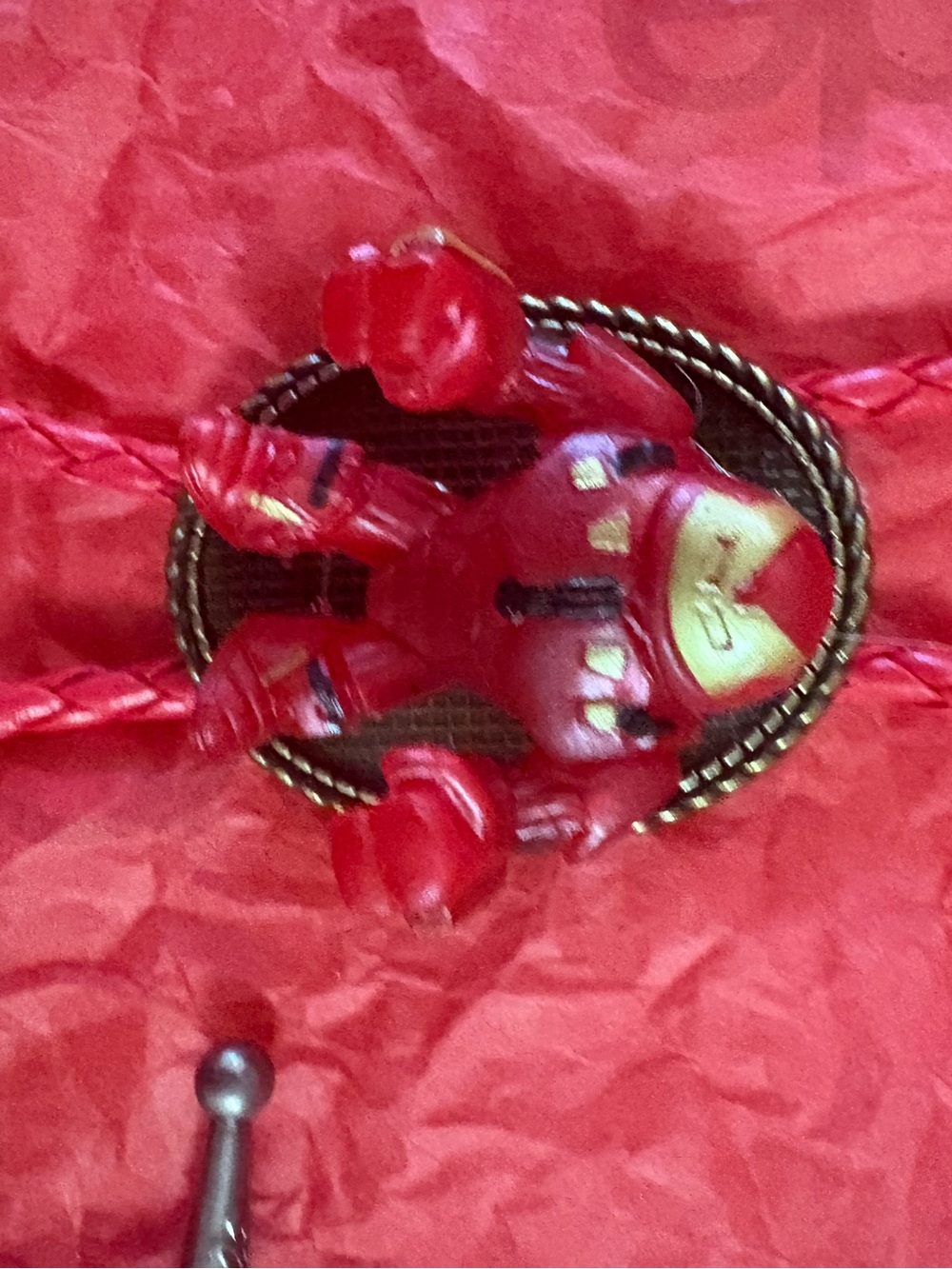 Red Robot Brooch Pin - Vintage Style